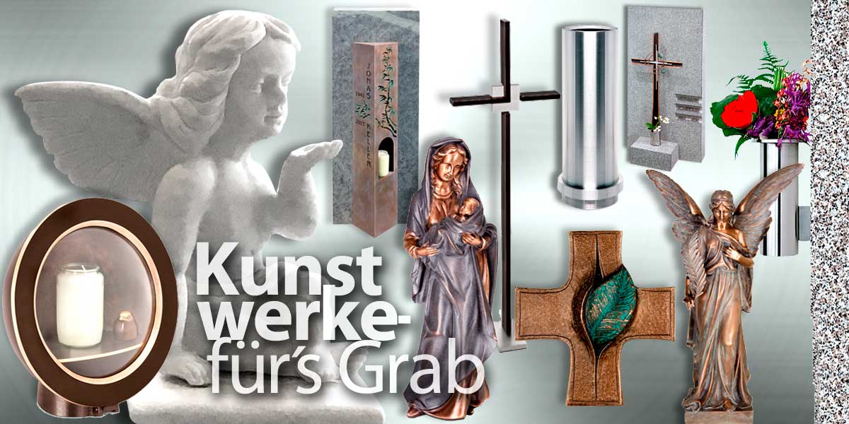 Zubeh&ouml;r f&uuml;r die Grabgestaltung - aus Stein, Glas, Bronze